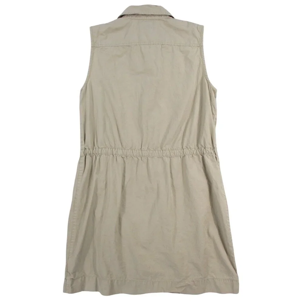 Michael Michael Kors Womens Sleeveless Khaki Utility Dress With Pockets & Zipper